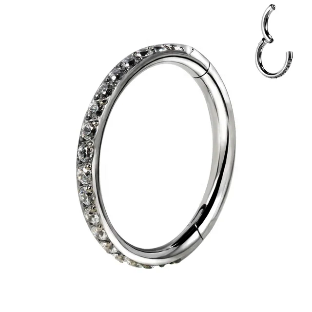 Nose Ring Hoop, Pure Surgical Grade Titanium, Cubic Zirconia , 8mm Diameter (Silver) Medicare Wellness Hub