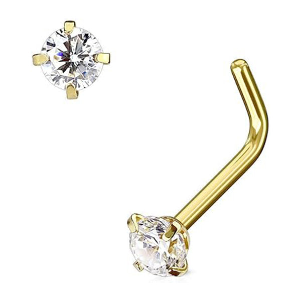 Nose Stud Small Ring Genuine 9K Gold, Cubic Zirconia, 3mm Medicare Wellness Hub