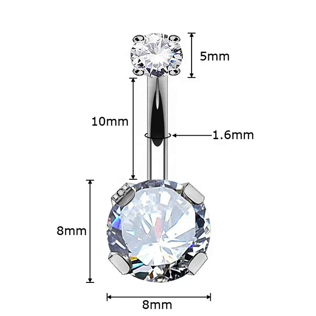 Belly Button Navel Ring - Pure Surgical Grade Titanium, Round CZ Stone Medicare Wellness Hub