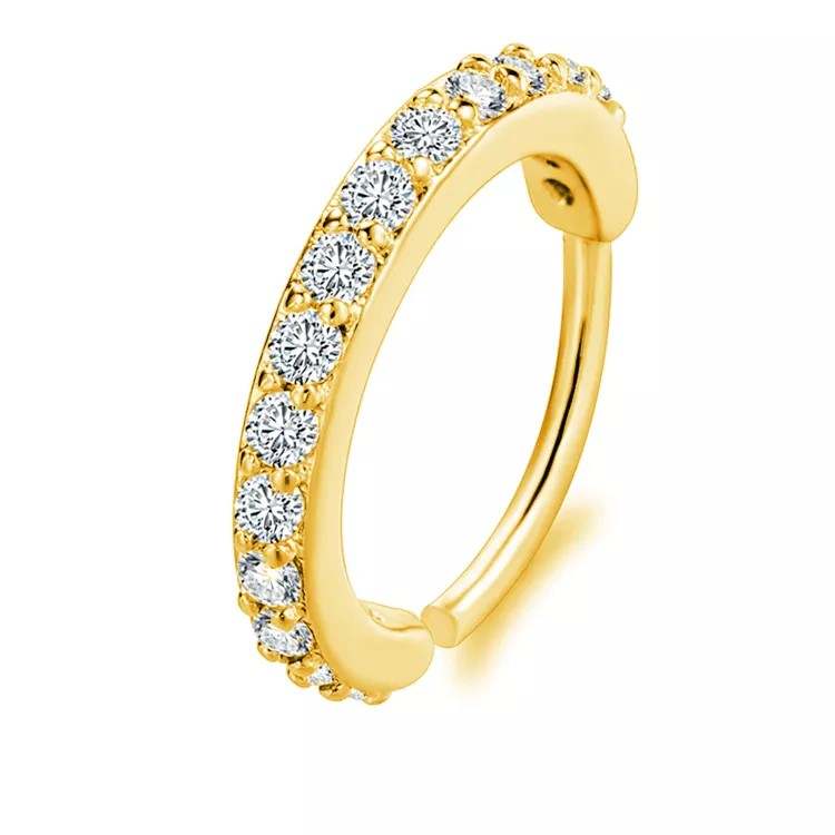 Nose Ring Hoop, Cubic Zirconia 18ct Gold Plated, Diameter 8mm, S1 Medicare Wellness Hub