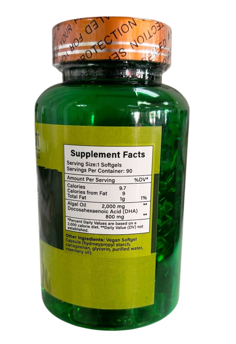 Algae Oil, Vegan DHA – Omega-3, 90 Capsules Medicare Wellness Hub