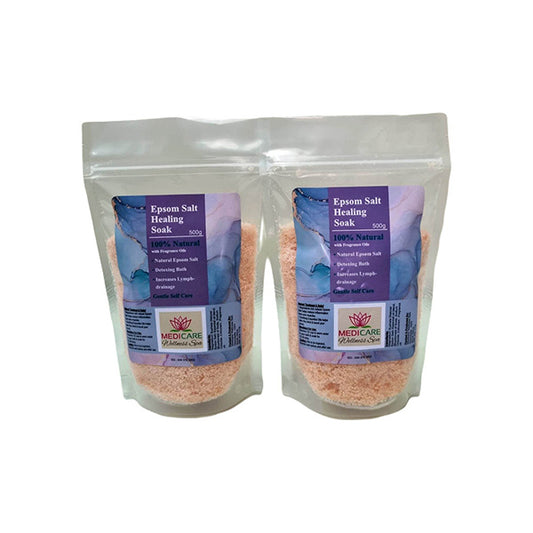 Epsom Bath Salt & Foot Soak -Healing muscle Soak - 2 x 500g Pack