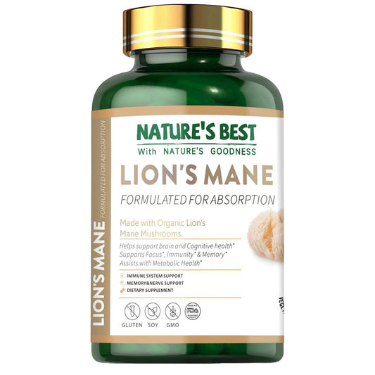 Lion's Mane Capsules, Nature's Best - 60 Veg Capsules Medicare Wellness Hub