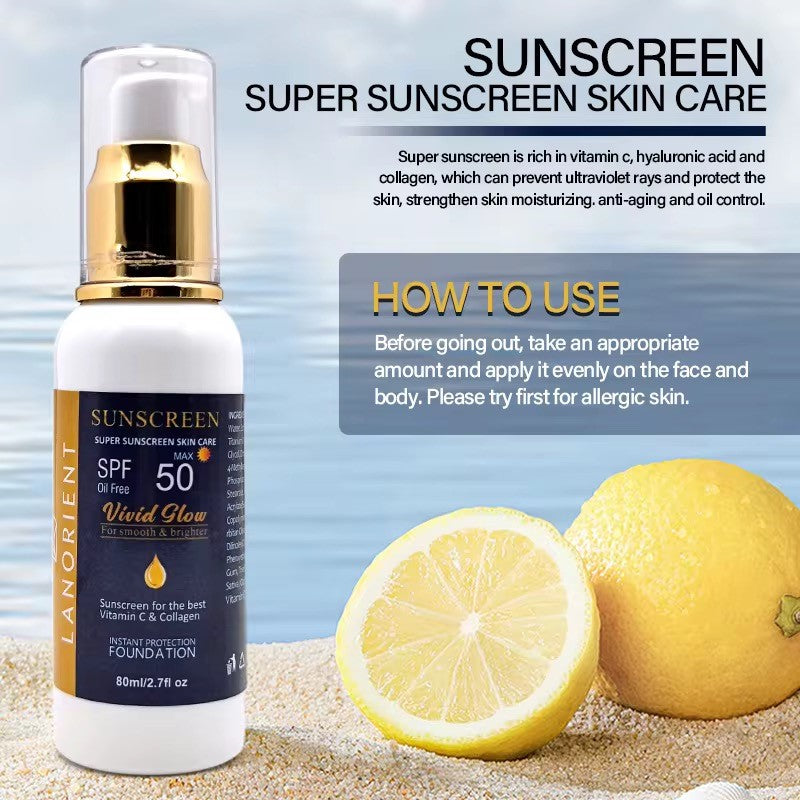 Sunscreen SPF 50, Vitamin C & Collagen- Lanorient (80ml) - Medicare Wellness Hub