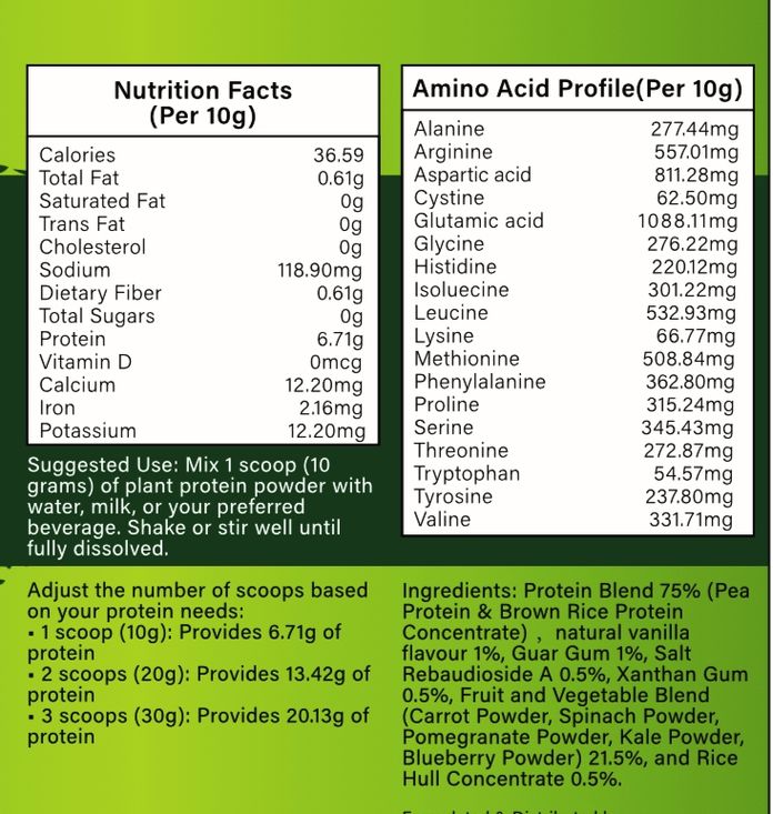 Protein Powder Vegan Sugar-Free Plant Based - 500g Medicare Wellness Hub