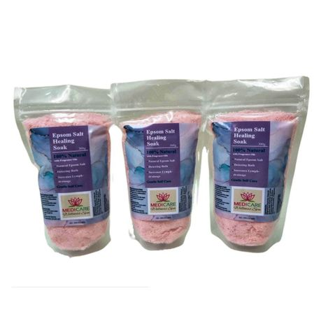 Epsom Bath Salt & Foot Soak -Healing muscle Soak - 3 x 300g Pack Medicare Wellness Hub